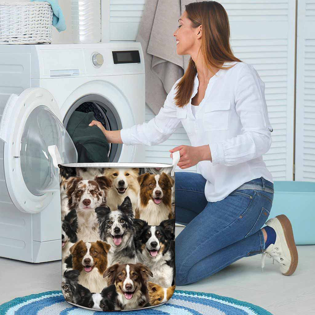 A Bunch Of Border Collies Laundry Basket