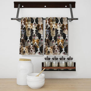 A Bunch Of Border Collies Kitchen Towel