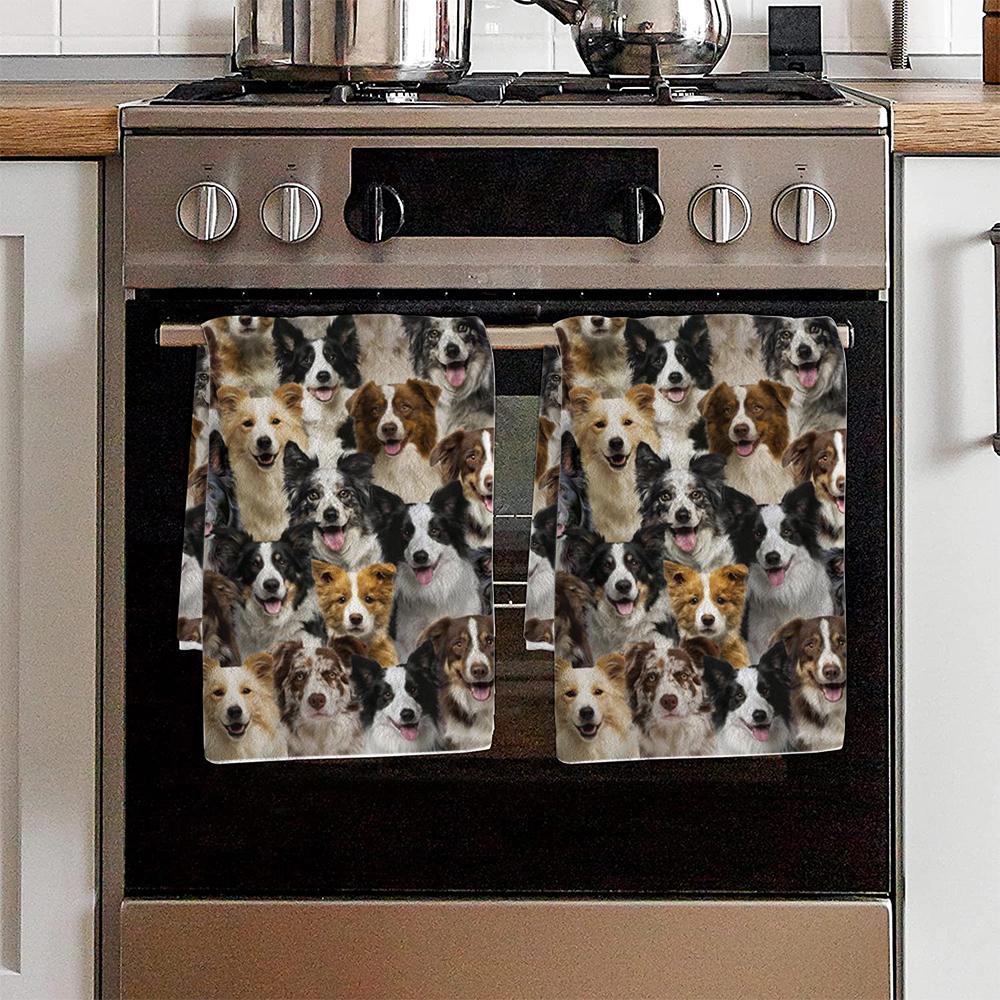 A Bunch Of Border Collies Kitchen Towel