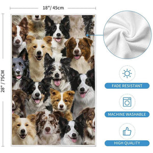 A Bunch Of Border Collies Kitchen Towel