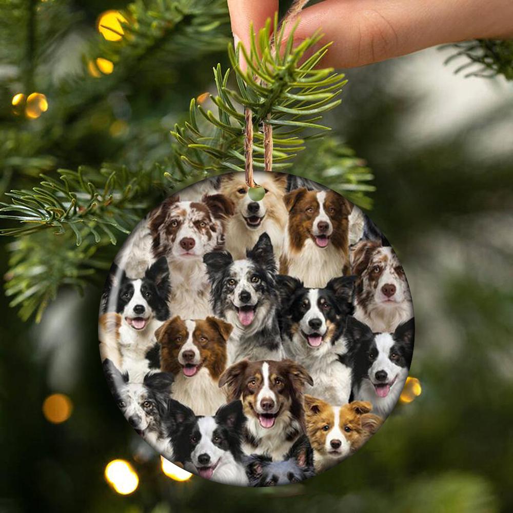 A Bunch Of Border Collies Porcelain/Ceramic Ornament