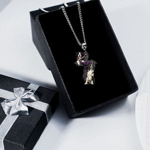 Border Collie Pray For God Stainless Steel Necklace