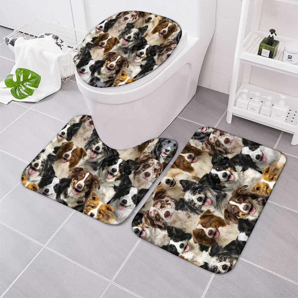 A Bunch Of Border Collies Bathroom Mat Set