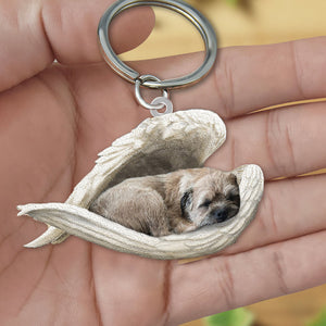 Border terrier1Sleeping Angel Acrylic Keychain