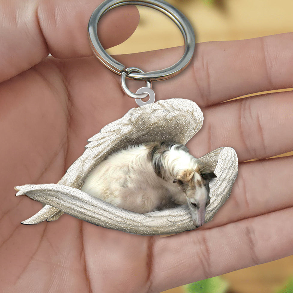 Borzoi1 Sleeping Angel Acrylic Keychain