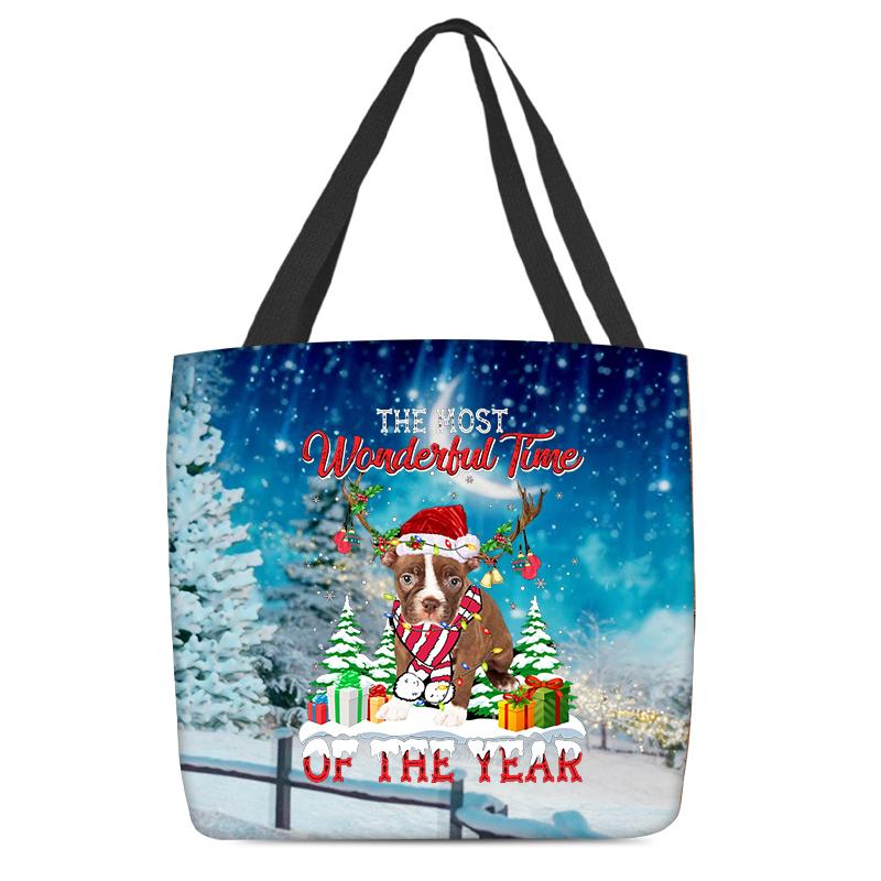 Boston Terrier Christmas Tote Bag