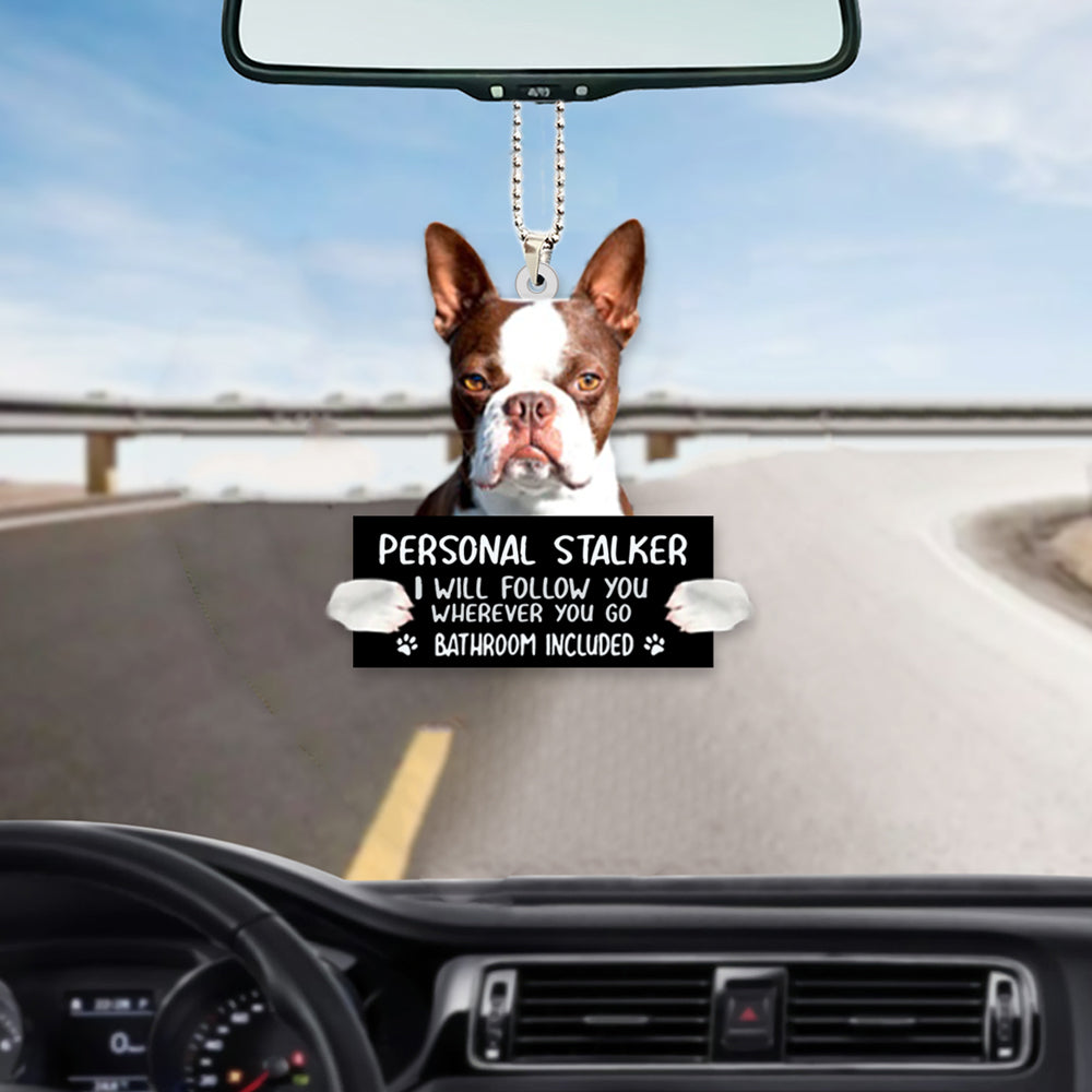 Boston Terrier 02 Personal Stalker Car Hanging Ornament