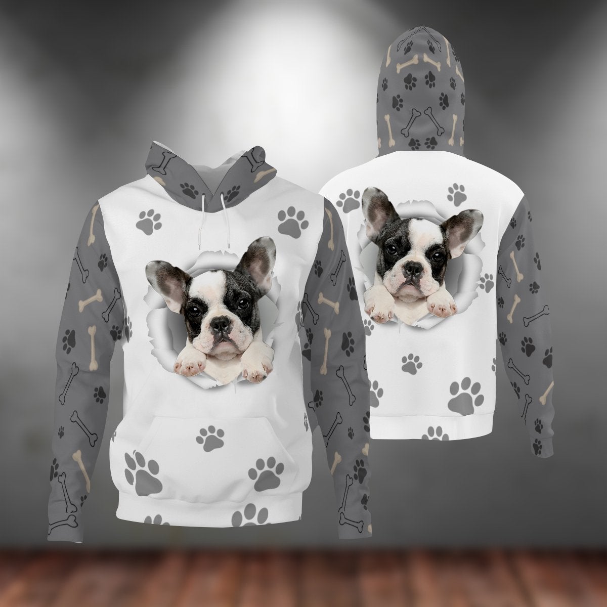 Boston Terrier-Paw Dog Unisex Hoodie