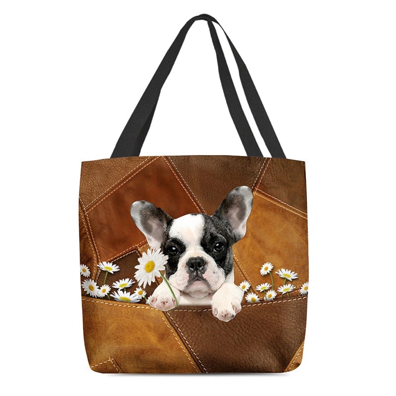 Boston Terrier1 Holding Daisy  All Over Printed Tote Bag