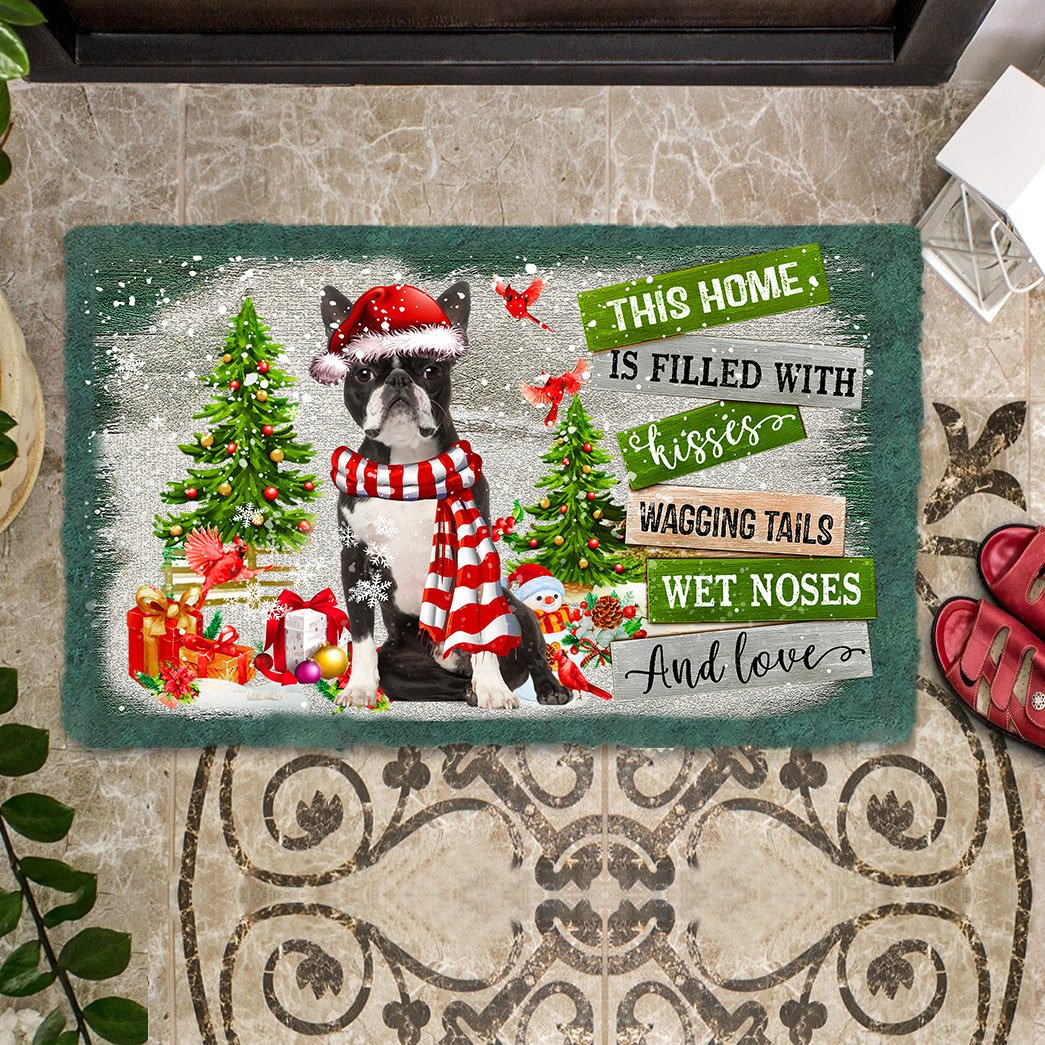 This Home Is Filled With Kisses/ Boston Terrier Doormat