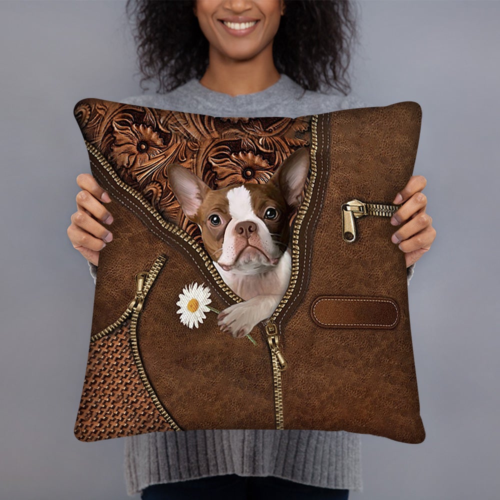 Border Terrier 2 Holding Daisy Pillow Case