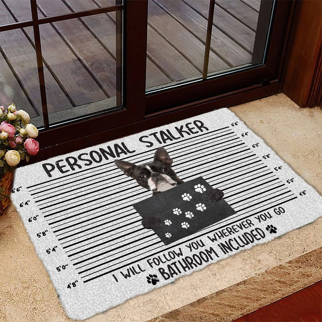 Boston Terrier Personal Stalker Doormat