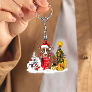 Boston Terrier02Early Merry Christma Acrylic Keychain
