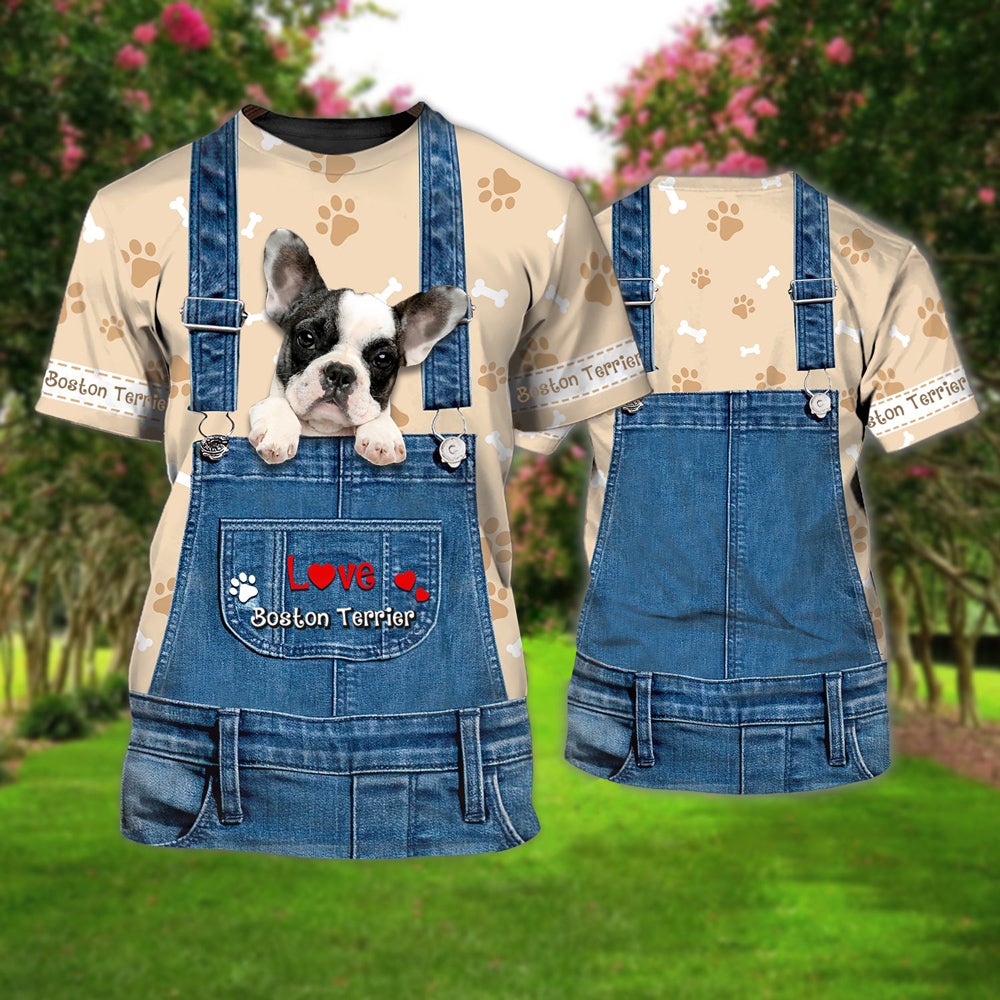 Love Boston Terrier Cute Unisex T-shirt
