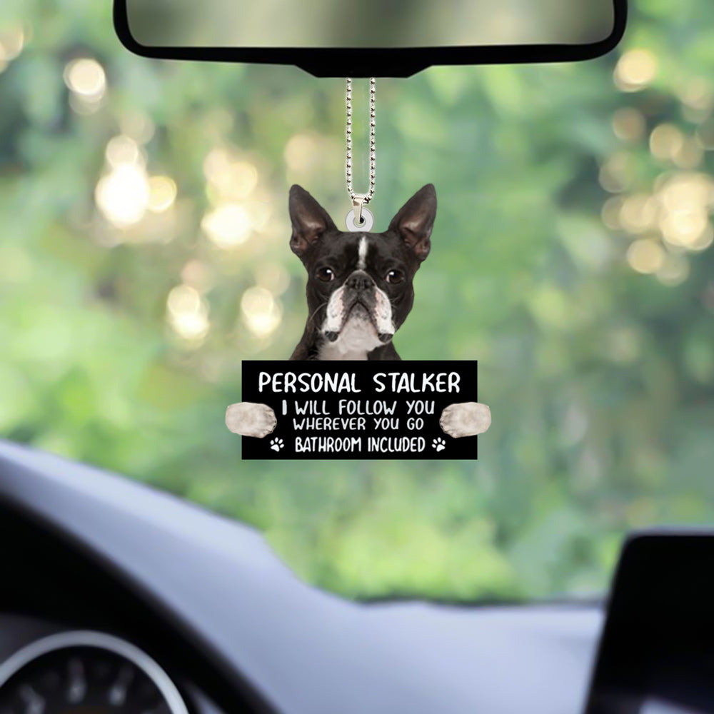 Boston Terrier Personal Stalker Car Hanging Ornament