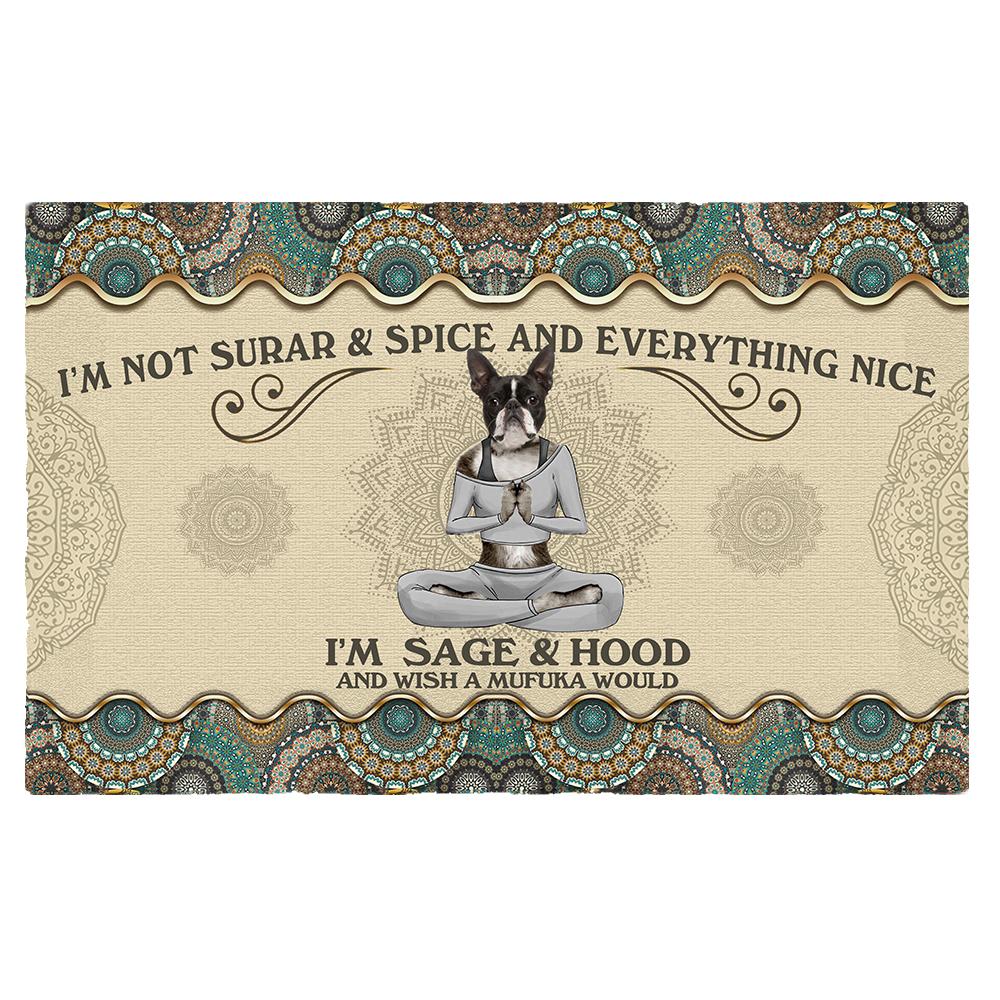Wish A Mufuka Would-Boston Terrier Doormat