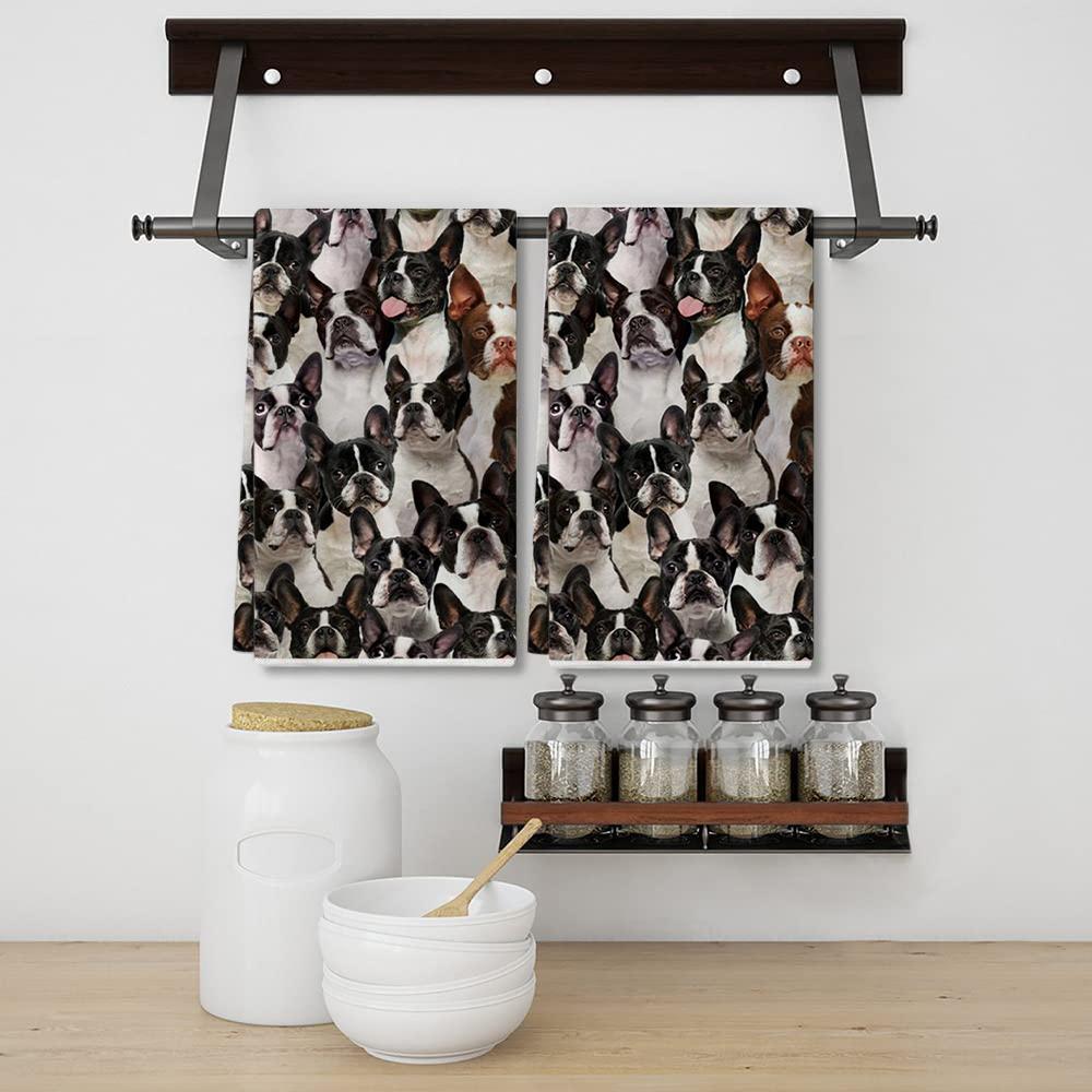 A Bunch Of Boston Terriers Kitchen Towel