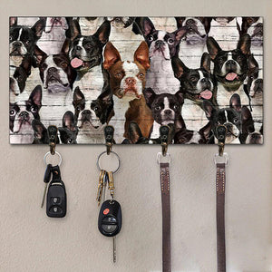 A Bunch Of Boston Terriers Key Hanger