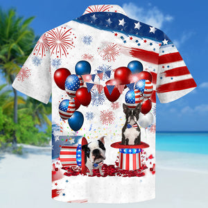 Boston terrier Independence Day Hawaiian Shirt