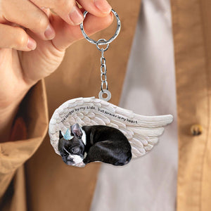 Boston Terrier Sleeping Angel - Forever In My Heart Acrylic Keychain