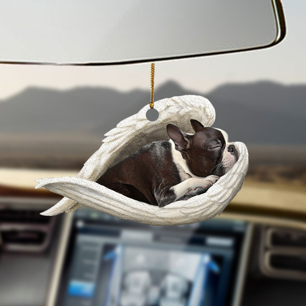 Boston terrier Sleeping Angel Ornament Sleeping Angel Car Hanging Ornament