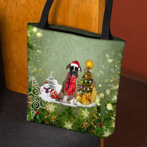 Boxer Merry Christmas Tote Bag