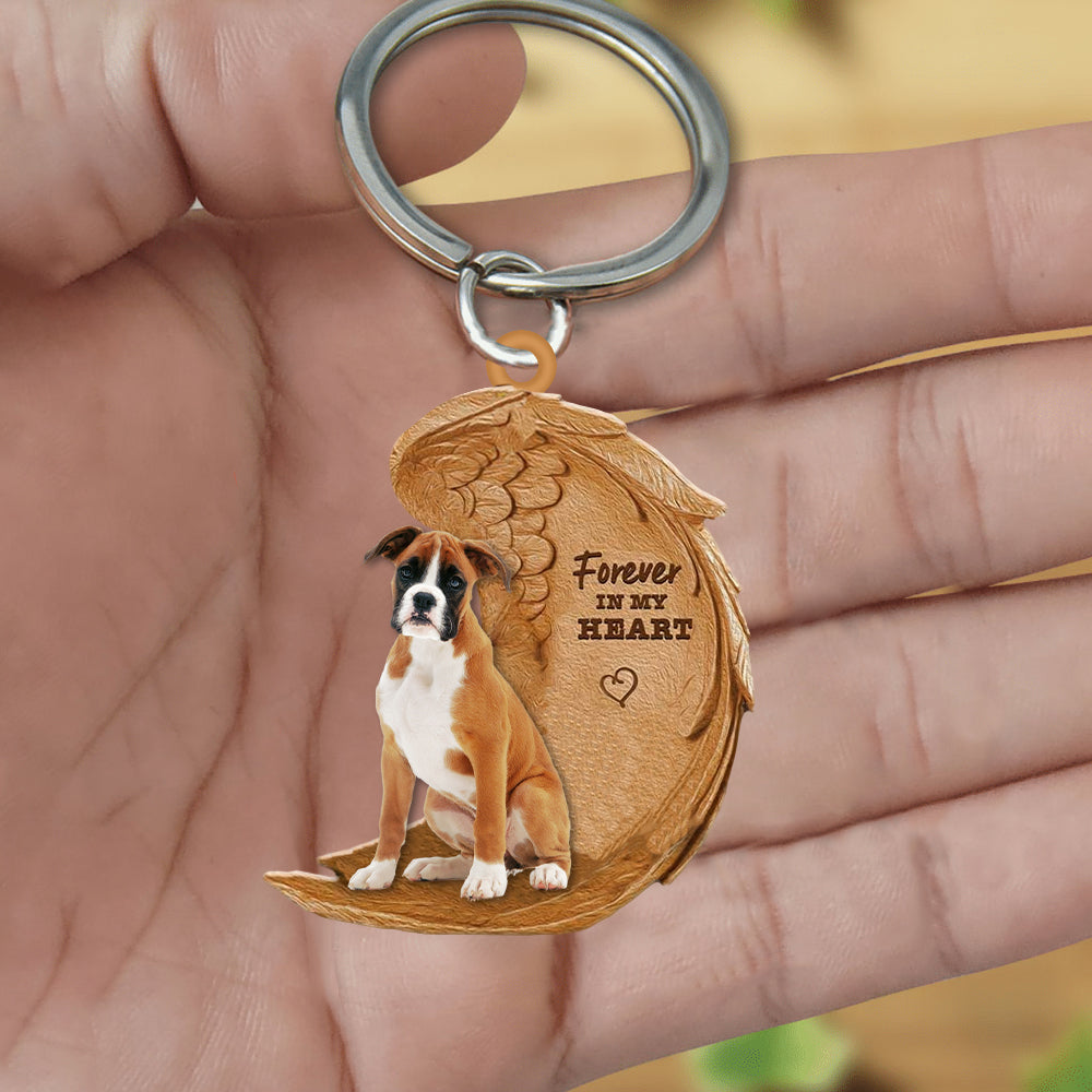 Boxer Forever In My Heart Flat Acrylic Keychain