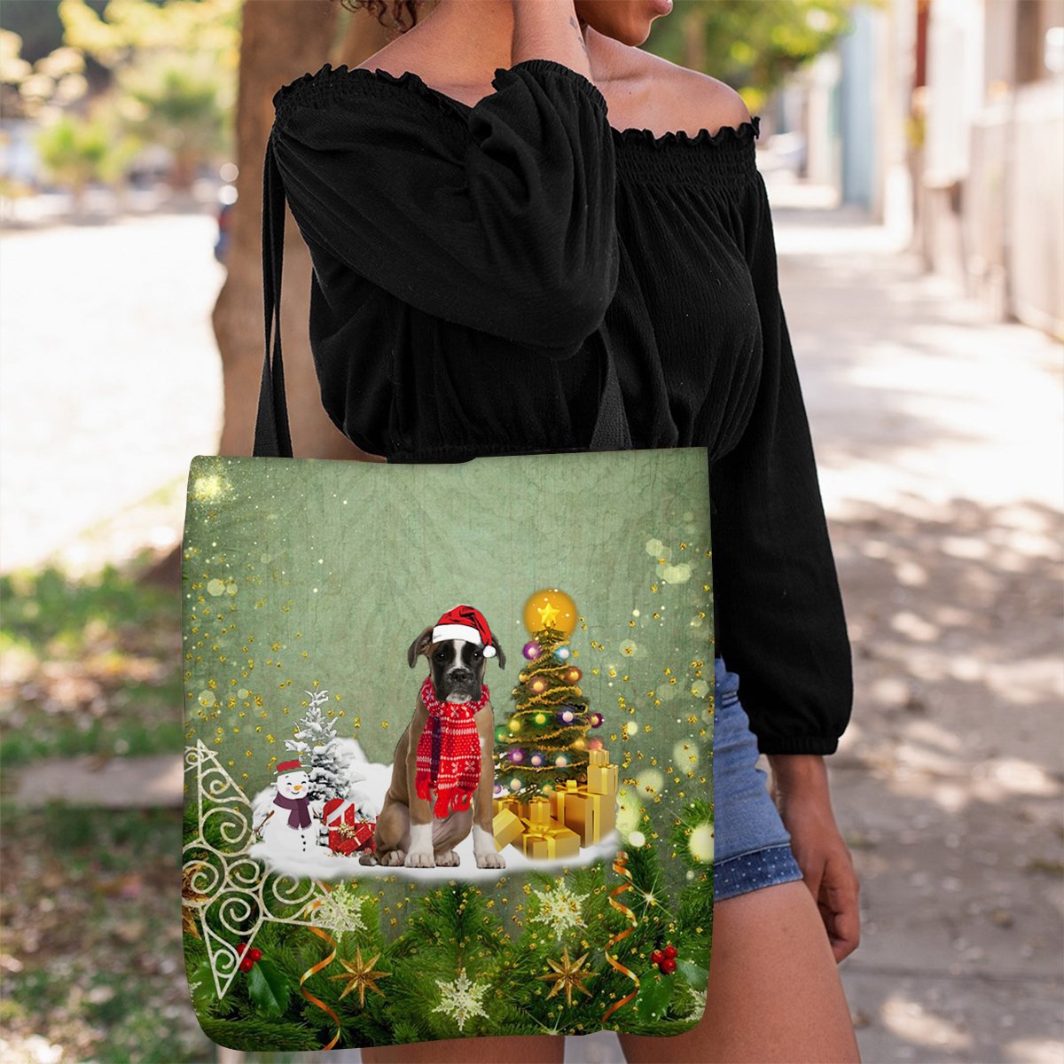 Boxer Merry Christmas Tote Bag