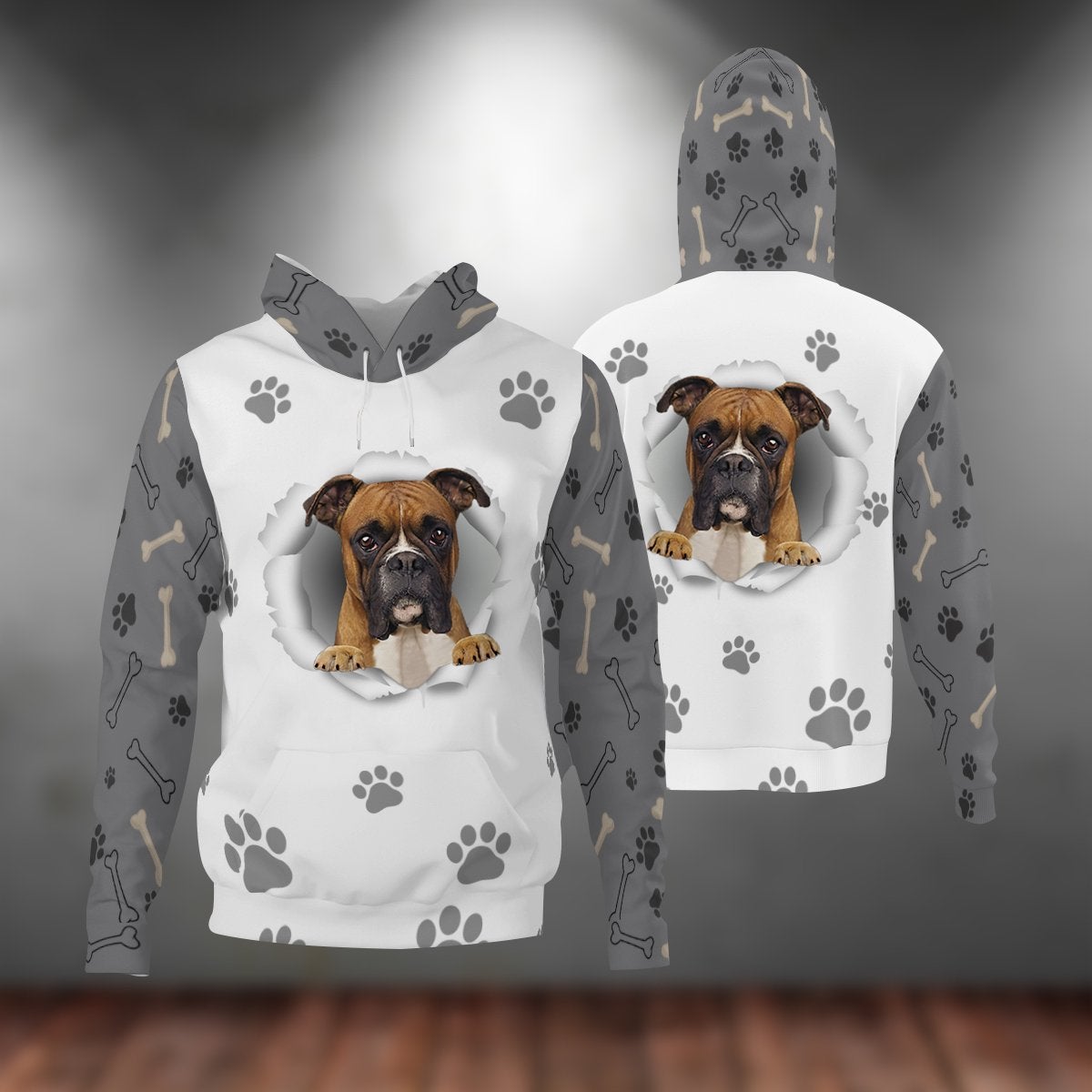 Boxer-Paw Dog Unisex Hoodie