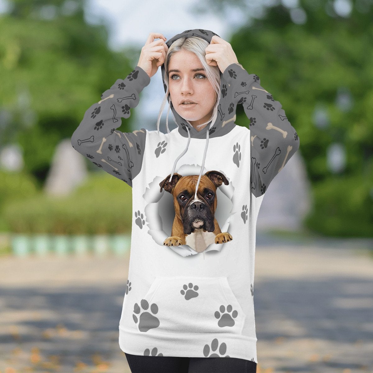 Boxer-Paw Dog Unisex Hoodie