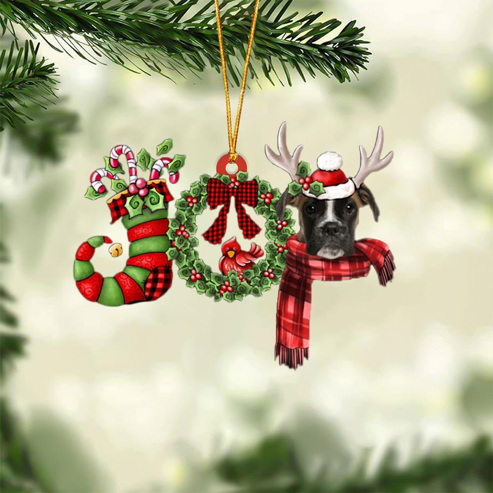 Boxer JOY Reindeer Hanging Ornament