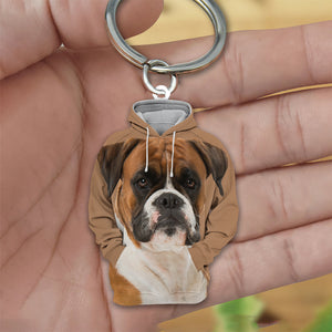 Boxer 3D Graphic Hoodie Acrylic Keychain