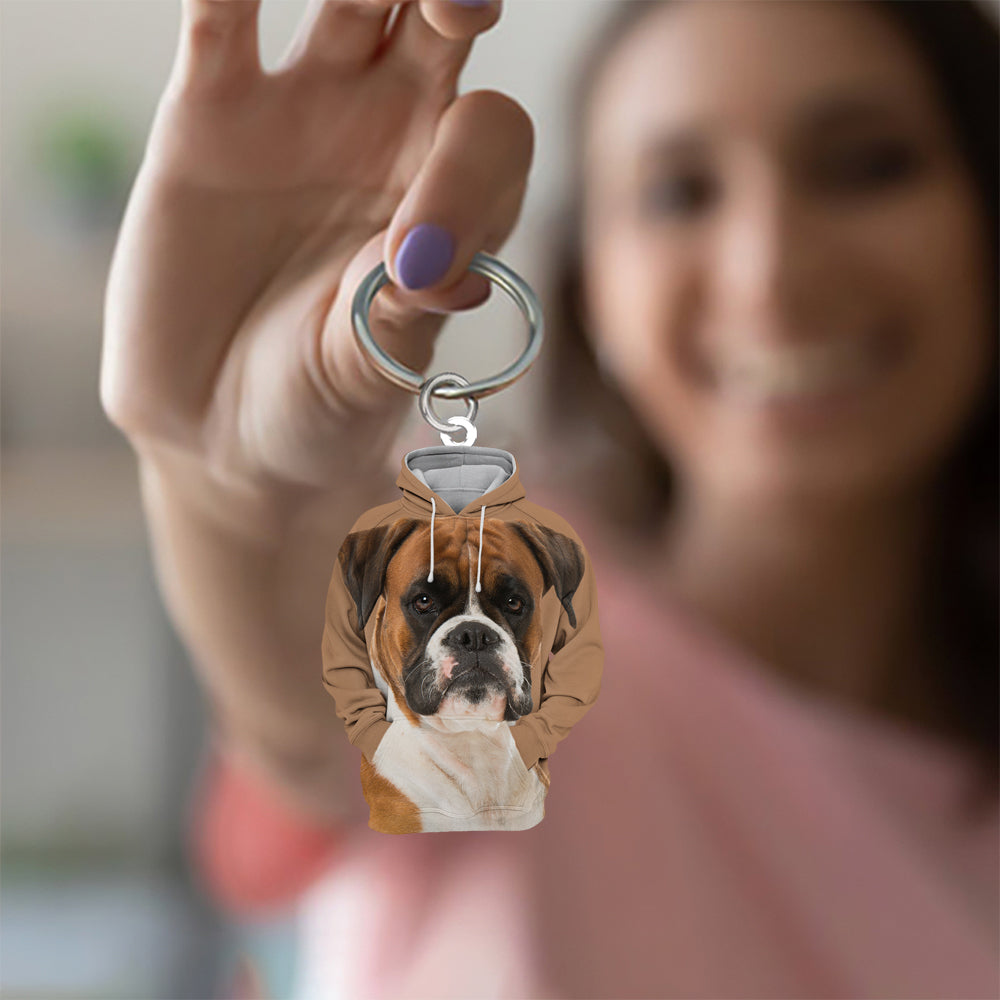 Boxer 3D Graphic Hoodie Acrylic Keychain
