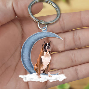 Boxer On The Moon Flat Acrylic Keychain