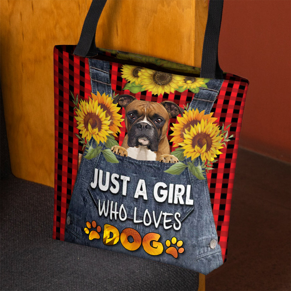 Boxer-Just A Girl Who Loves Dog Tote Bag