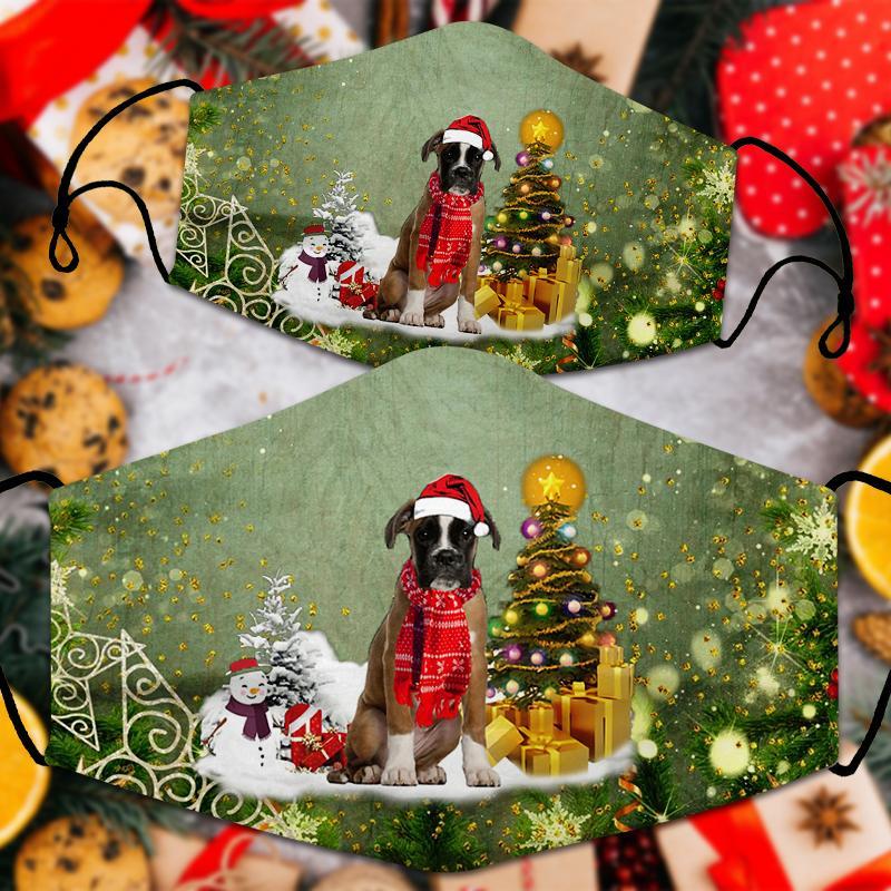 Boxer Merry Christmas Face Mask