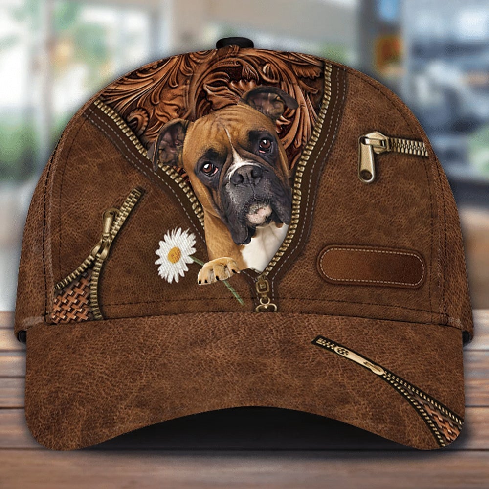 Boxer Holding Daisy Unisex Cap