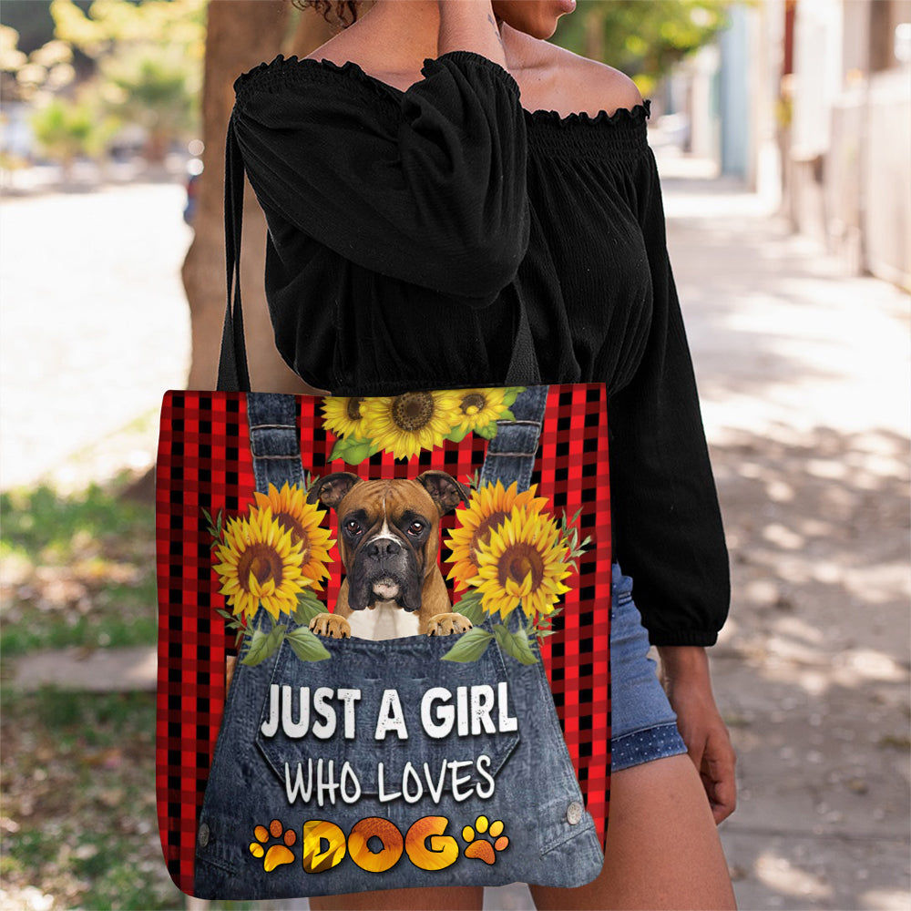 Boxer-Just A Girl Who Loves Dog Tote Bag
