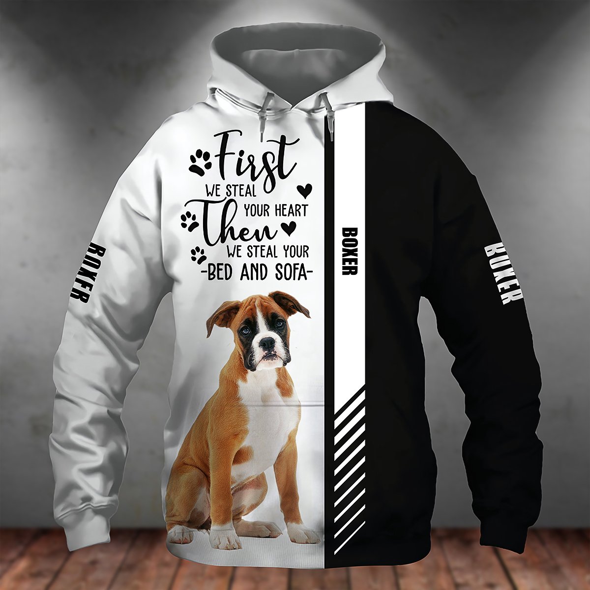 Boxer-First We Steal Your Heart Unisex Hoodie
