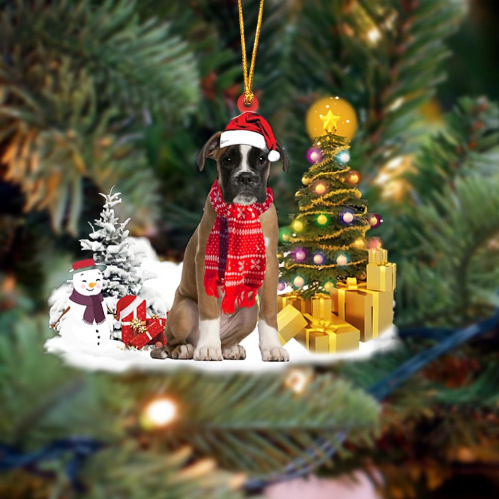 Boxer Christmas Ornament