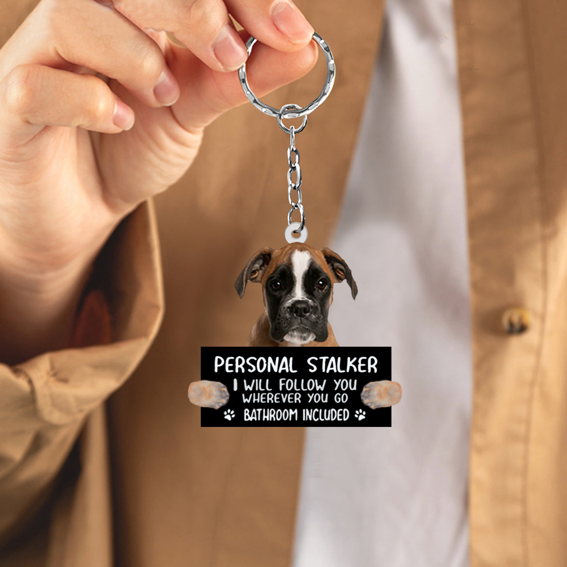 Boxer Personal Stalker Acrylic Keychain