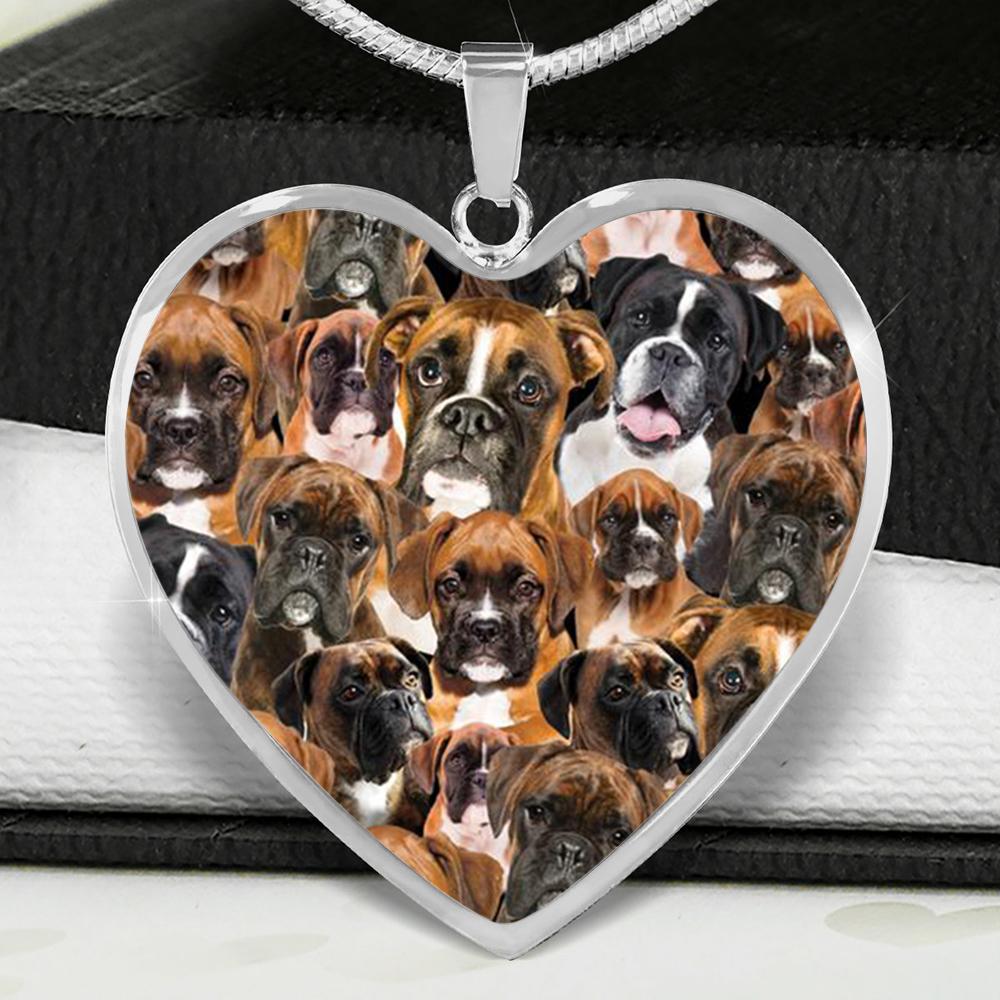 A Bunch Of Dogs Heart Necklace