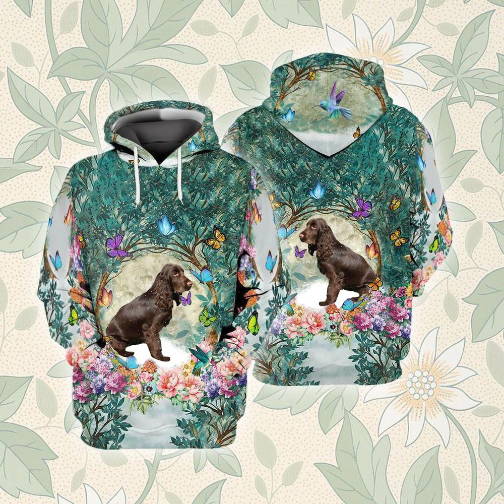 Boykin Spaniel Pinscher Among Forest Unisex Hoodie