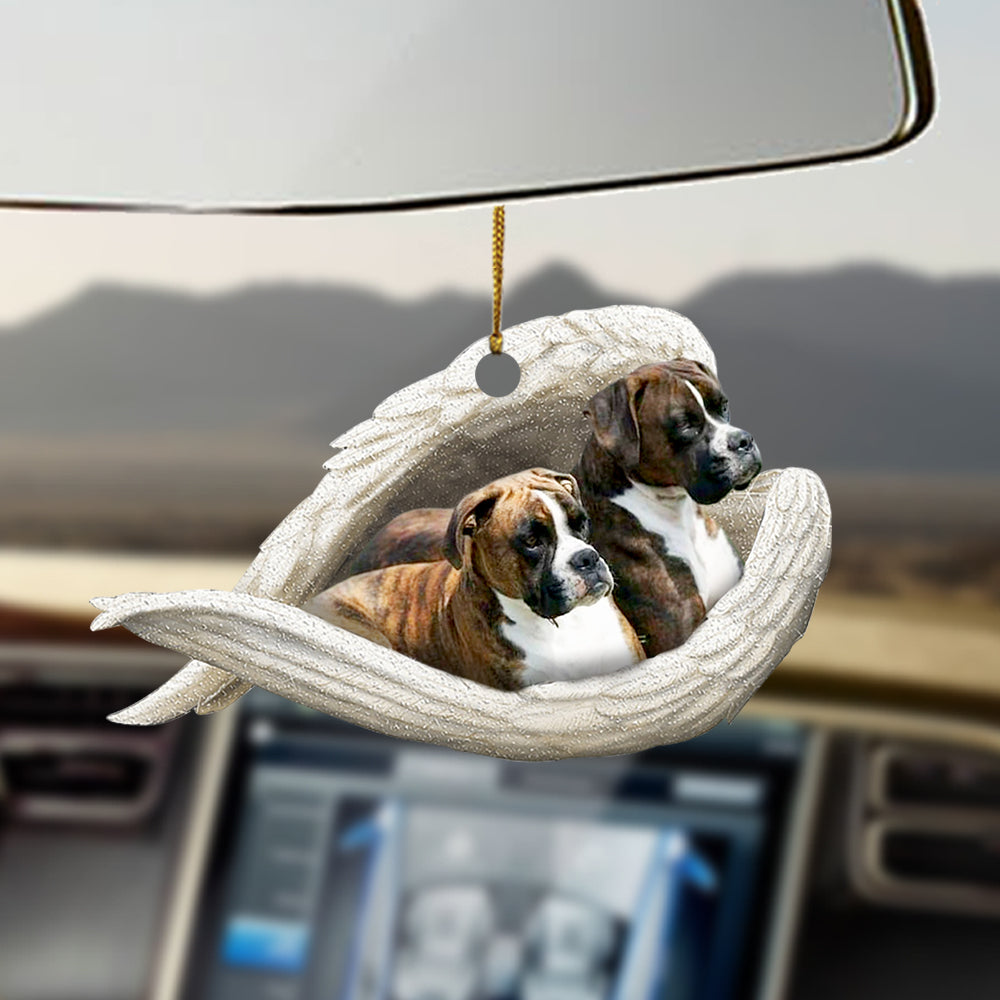 Brindle Boxer Sleeping Angel Ornament Sleeping Angel Car Hanging Ornament