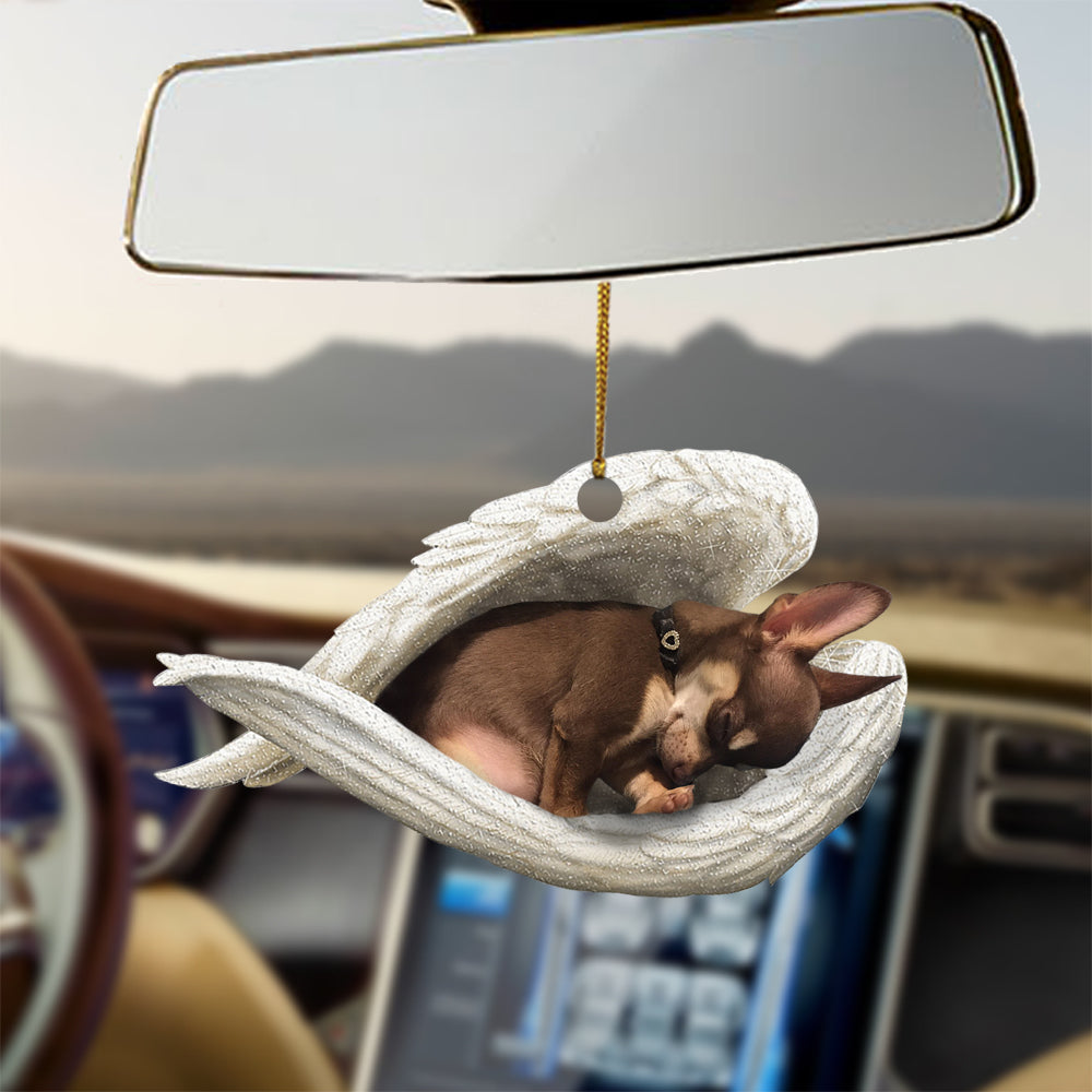 Brown chihuahua Sleeping Angel Ornament Sleeping Angel Car Hanging Ornament