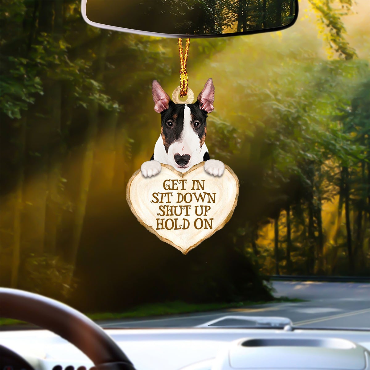Bull Terrier Heart Shape Get In Car Hanging Ornament