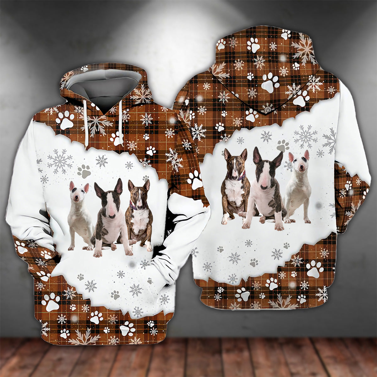 Bull Terrier Happy Holiday Unisex Hoodie