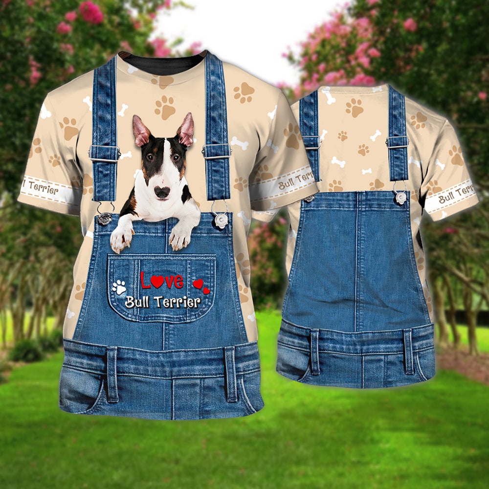 Love Bull Terrier Cute Unisex T-shirt