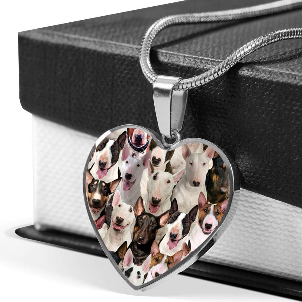 A Bunch Of Bull Terriers Heart Necklace