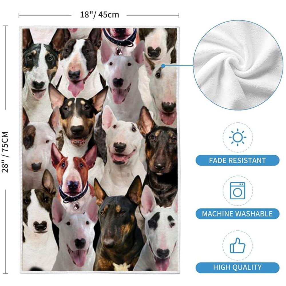 A Bunch Of Bull Terriers Kitchen Towel